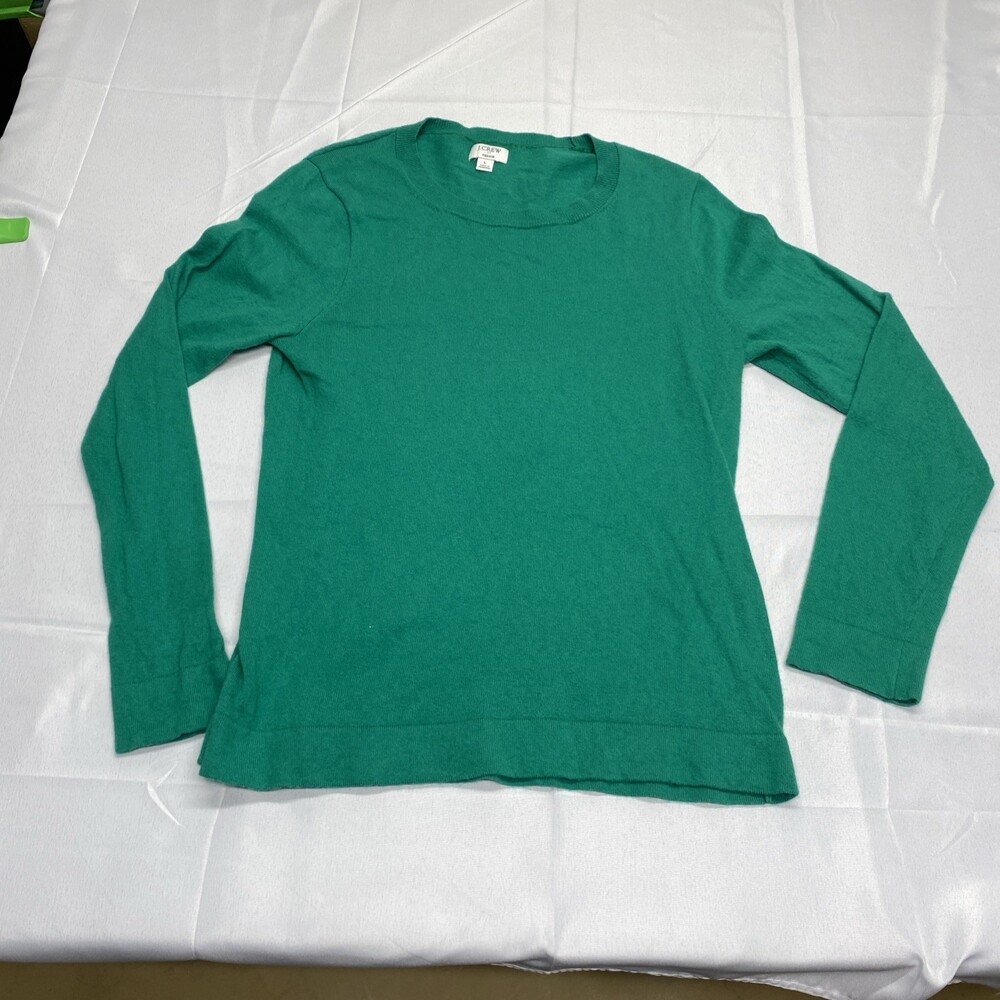 J. Crew Teddie Green Long Sleeve Crewneck Sweater Size Large!